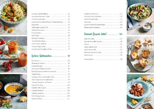 Buchcover und Innenansicht für das Buch: Das Airfryer-Kochbuch: Vegetarisch
