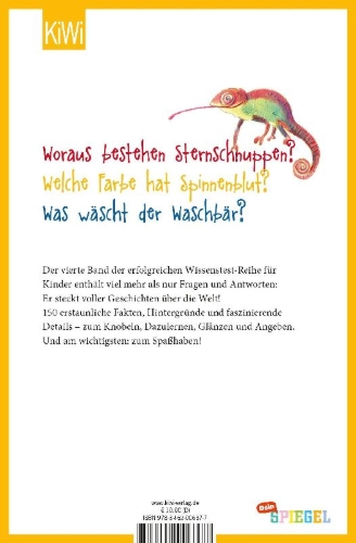 Buchcover und Innenansicht für das Buch: Der geniale Wissenstest für Kinder