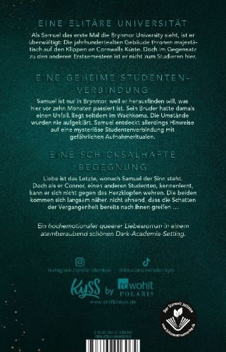 Buchcover und Innenansicht für das Buch: Brynmor University - Geheimnisse