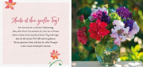 Buchcover und Innenansicht für das Buch: Was ich dir wünsche zum 50. Geburtstag