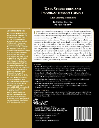 Buchcover und Innenansicht für das Buch: Data Structures and Program Design Using C