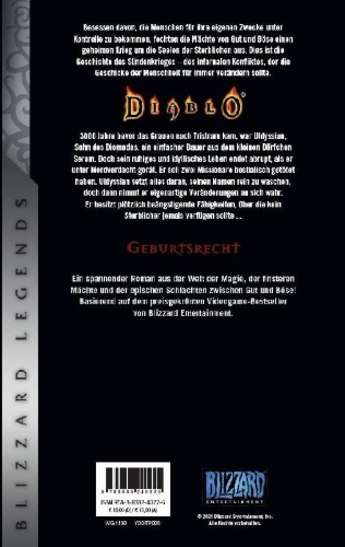 Buchcover und Innenansicht für das Buch: Diablo: The Sin War 1 - Birthright