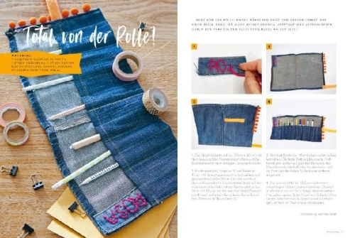Buchcover und Innenansicht für das Buch: Resteliebe Jeans - Alles verwenden, nichts verschwenden!