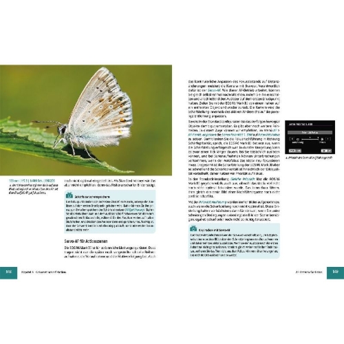 Buchcover und Innenansicht für das Buch: Canon EOS R6 Mark III - Das umfangreiche Praxisbuch zu Ihrer Kamera
