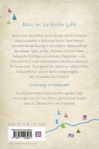 Buchcover und Innenansicht für das Buch: Holsteinische Schweiz. Wandern für die Seele