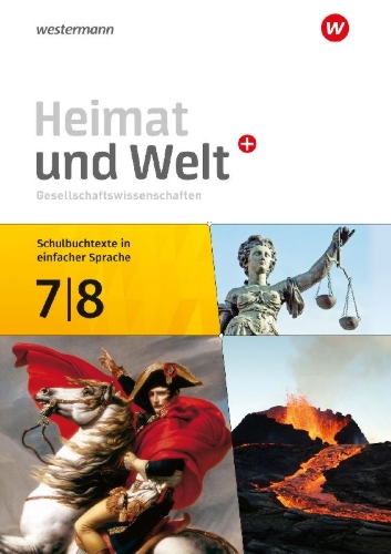 Buchcover und Innenansicht für das Buch: Heimat und Welt Plus 7 / 8. Schulbuchtexte in einfacher Sprache. Für Berlin und Brandenburg