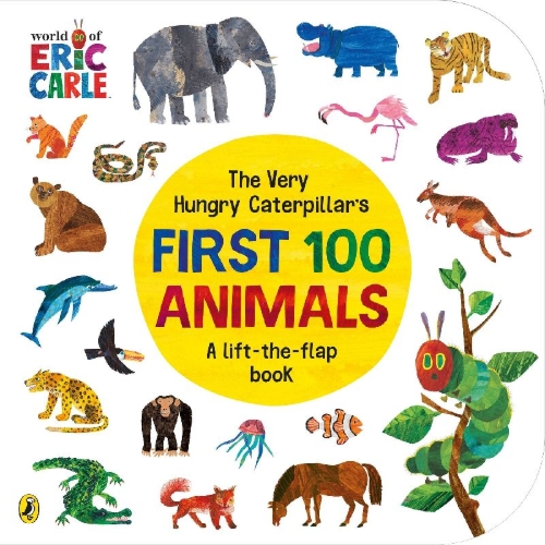 Buchcover und Innenansicht für das Buch: The Very Hungry Caterpillar's First 100 Animals