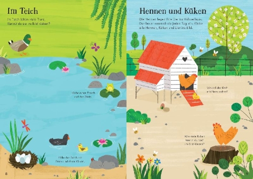 Buchcover und Innenansicht für das Buch: Pack mich ein! Meine Mitmachbücher: Bauernhof