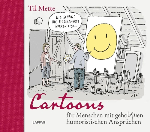Buchcover und Innenansicht für das Buch: Cartoons für Menschen mit gehobenen humoristischen Ansprüchen