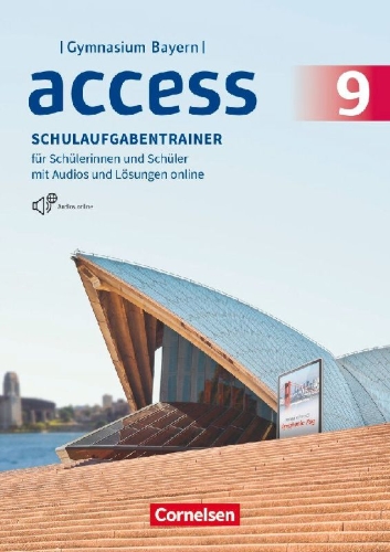 Buchcover und Innenansicht für das Buch: Access 9. Jahrgangsstufe - Bayern - Schulaufgabentrainer mit Audios und Lösungen online
