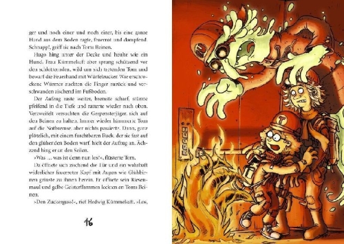 Buchcover und Innenansicht für das Buch: Gespensterjäger im Feuerspuk