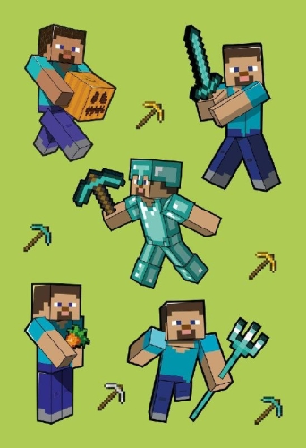 Buchcover und Innenansicht für das Buch: Minecraft: Superstarker Sticker- und Malspaß