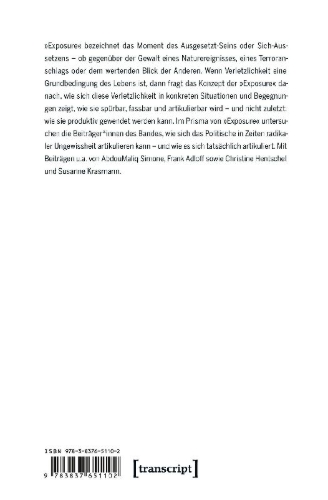 Buchcover und Innenansicht für das Buch: 'Exposure' - Verletzlichkeit und das Politische in Zeiten radikaler Ungewissheit