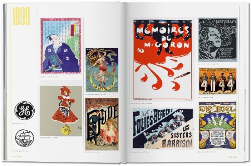 Buchcover und Innenansicht für das Buch: The History of Graphic Design. Vol. 1. 1890-1959