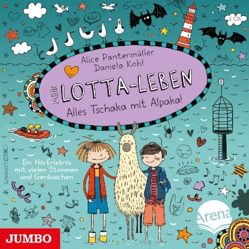 Buchcover und Innenansicht für das Buch: Mein Lotta-Leben 02. Alles tschaka mit Alpaka. Das Original-Hörbuch zur Filmstory