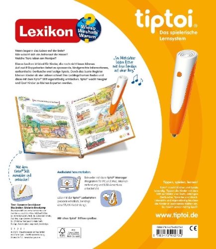 Buchcover und Innenansicht für das Buch: tiptoi® Wieso? Weshalb? Warum? - Lexikon