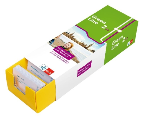 Buchcover und Innenansicht für das Buch: Green Line 2 G9 (Neue Ausgabe ab 2019) Klasse 6 Vokabel-Lernbox zum Schulbuch