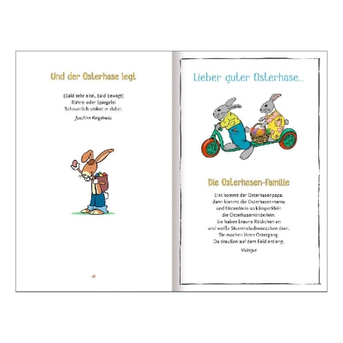 Buchcover und Innenansicht für das Buch: Ostern wirft sich jedes Ei in Schale