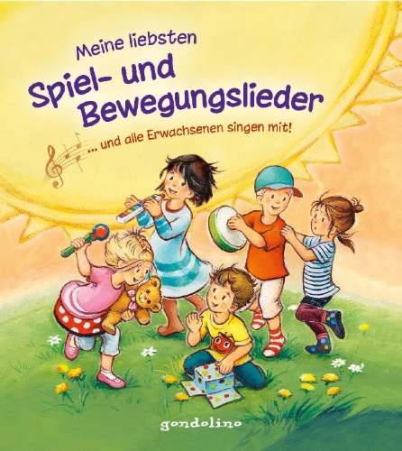 Buchcover und Innenansicht für das Buch: Meine liebsten Spiel- und Bewegungslieder ... und alle Erwachsenen singen mit!