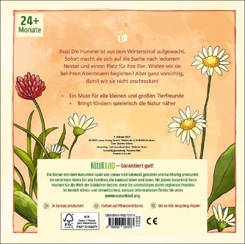 Buchcover und Innenansicht für das Buch: Mein erstes Naturbuch - Die Hummel