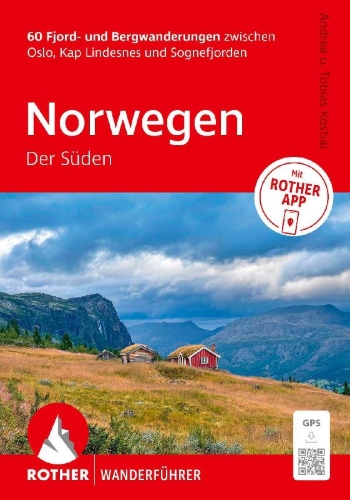 Buchcover und Innenansicht für das Buch: ROTHER Wanderführer Norwegen - Der Süden. 60 Fjord- und Bergwanderungen zwischen Oslo, Kap Lindesnes und Sognefjord