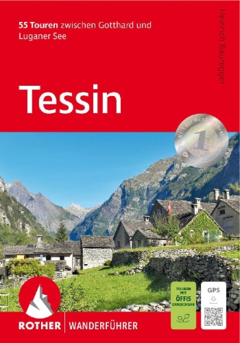 Buchcover und Innenansicht für das Buch: ROTHER Wanderführer Tessin