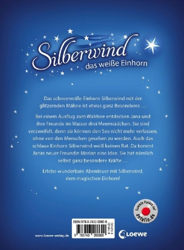 Buchcover und Innenansicht für das Buch: Silberwind, das weiße Einhorn (Band 10) - Die Magie der Meermädchen