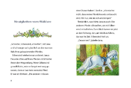 Buchcover und Innenansicht für das Buch: Silberwind, das weiße Einhorn (Band 10) - Die Magie der Meermädchen