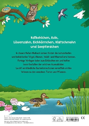 Buchcover und Innenansicht für das Buch: Mein großes Natur-Malbuch
