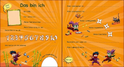 Buchcover und Innenansicht für das Buch: Meine Kindergarten-Freunde (Ninjas)