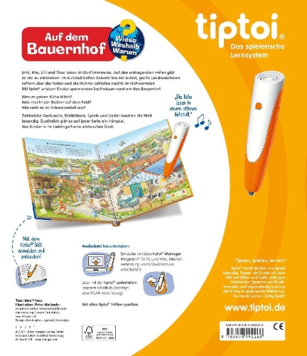 Buchcover und Innenansicht für das Buch: tiptoi® Wieso? Weshalb? Warum? Auf dem Bauernhof