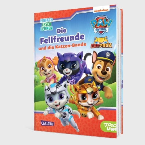 Buchcover und Innenansicht für das Buch: PAW Patrol Erstlesebuch: Die Fellfreunde und die Katzen-Bande