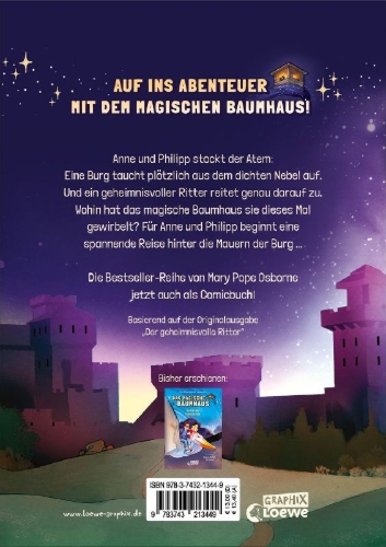 Buchcover und Innenansicht für das Buch: Magic Tree House - The Graphic Novel - The Knight At Dawn