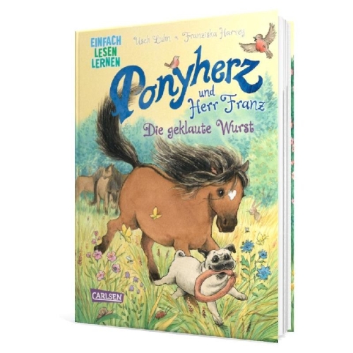 Buchcover und Innenansicht für das Buch: Ponyherz und Herr Franz: Die geklaute Wurst