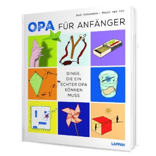 Buchcover und Innenansicht für das Buch: Opa voor beginners. 96 klassiekers die elke opa moet kunnen