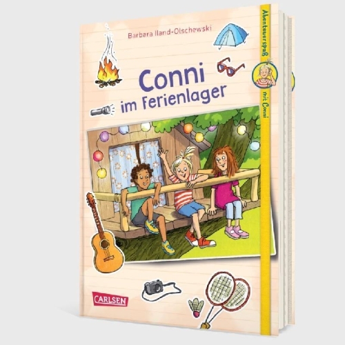 Buchcover und Innenansicht für das Buch: Abenteuerspaß mit Conni 1: Conni im Ferienlager