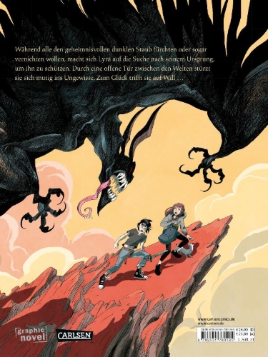 Buchcover und Innenansicht für das Buch: Das magische Messer - Die Graphic Novel zu His Dark Materials 2