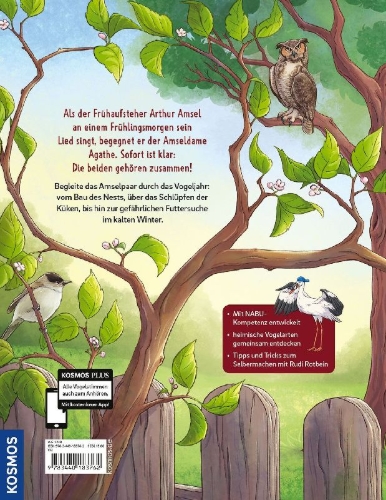 Buchcover und Innenansicht für das Buch: Arthur & Agathe Amsel - Abenteuer am Futterhaus