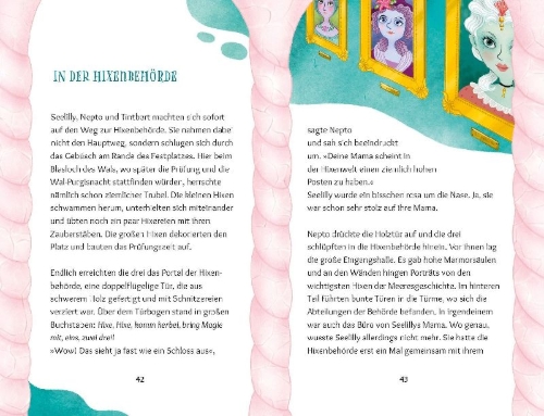 Buchcover und Innenansicht für das Buch: Seelilly - Die verflixt verhixte Hixenprüfung
