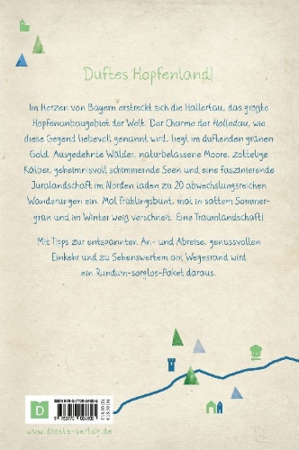 Buchcover und Innenansicht für das Buch: Hallertau. Wandern für die Seele
