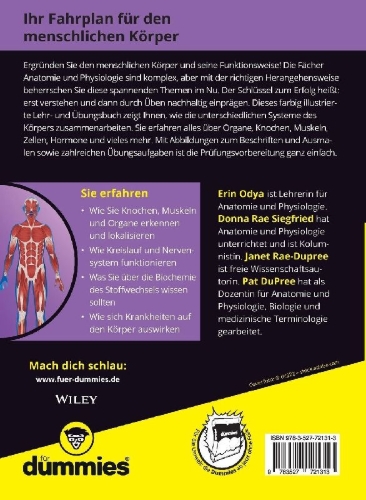 Buchcover und Innenansicht für das Buch: Anatomie und Physiologie Lehr- und Übungsbuch für Dummies