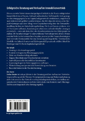Buchcover und Innenansicht für das Buch: Erfolgreiche Beratung und Verkauf im Immobilienvertrieb