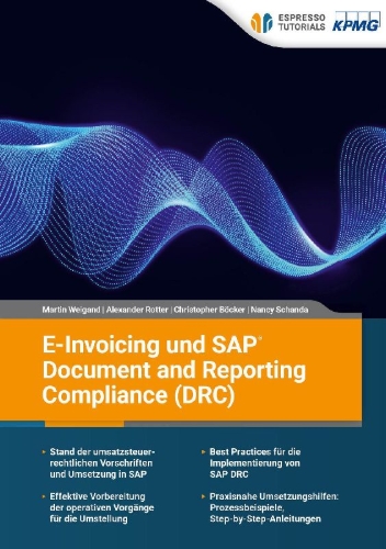Buchcover und Innenansicht für das Buch: E-Invoicing und SAP Document and Reporting Compliance (DRC)