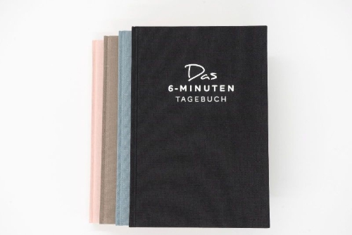 Buchcover und Innenansicht für das Buch: Das 6-Minuten-Tagebuch (schwarz)