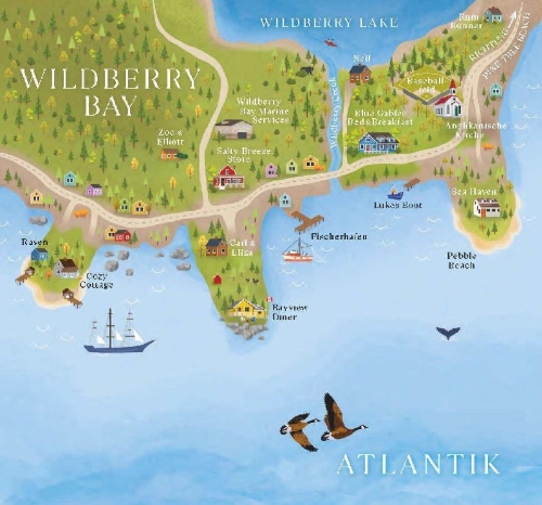 Buchcover und Innenansicht für das Buch: Wiedersehen in Wildberry Bay