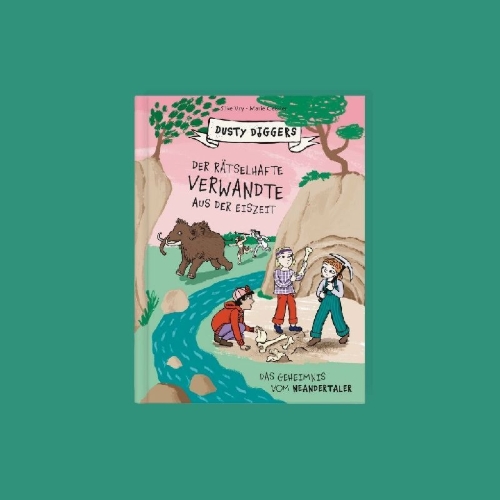 Buchcover und Innenansicht für das Buch: Der rätselhafte Verwandte aus der Eiszeit
