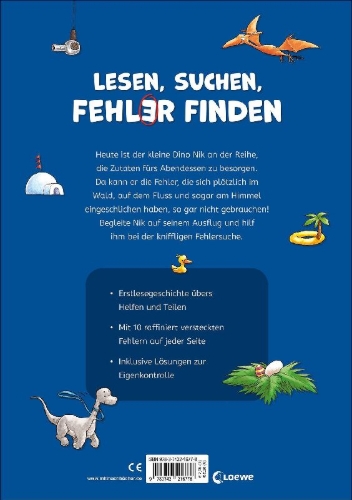 Buchcover und Innenansicht für das Buch: Mein Fehler-Such-Buch - Bei den Dinosauriern