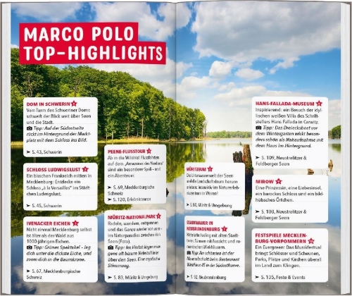 Buchcover und Innenansicht für das Buch: MARCO POLO Reiseführer Mecklenburgische Seenplatte