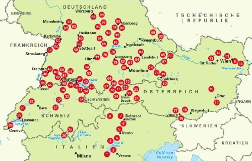 Buchcover und Innenansicht für das Buch: Die 99 schönsten Radtouren für Camper in Süddeutschland, Österreich, Südtirol und der Schweiz