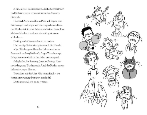 Buchcover und Innenansicht für das Buch: Ella und ihre Freunde als Babysitter